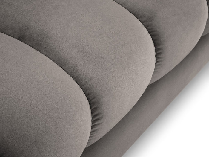 Cosmopolitan Design - Chaise longue destra "Bali" in velluto grigio chiaro 
