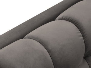 Cosmopolitan Design - Chaise longue destra "Bali" in velluto grigio chiaro 