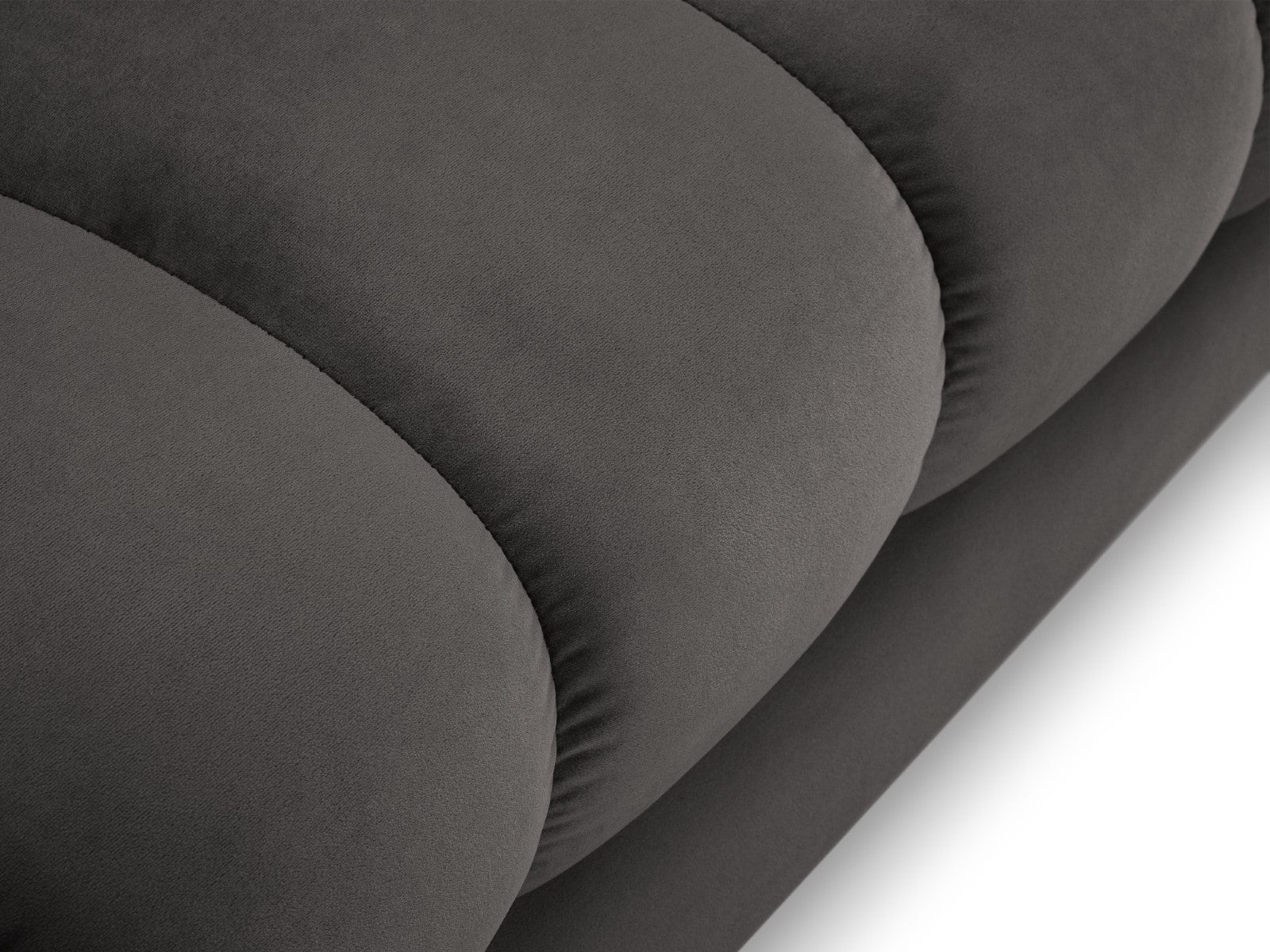 Cosmopolitan Design - Chaise longue destra "Bali" in velluto grigio scuro 