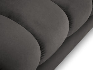 Cosmopolitan Design - Chaise longue destra "Bali" in velluto grigio scuro 