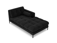 Cosmopolitan Design - Chaise longue destra "Bali" in velluto nero 