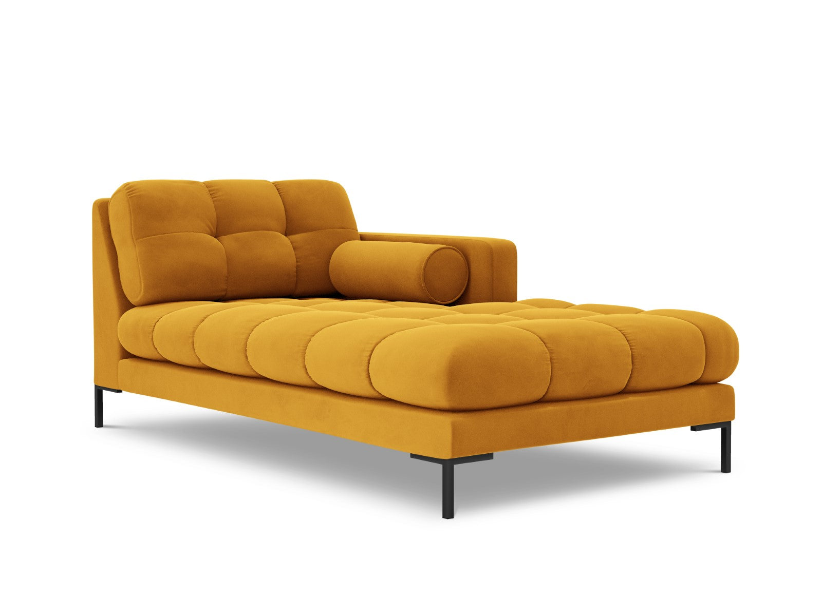Cosmopolitan Design - Chaise longue destra "Bali" in velluto giallo 