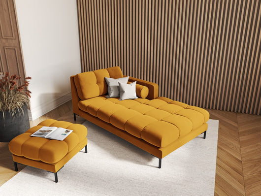 Cosmopolitan Design - Chaise longue destra "Bali" in velluto giallo 