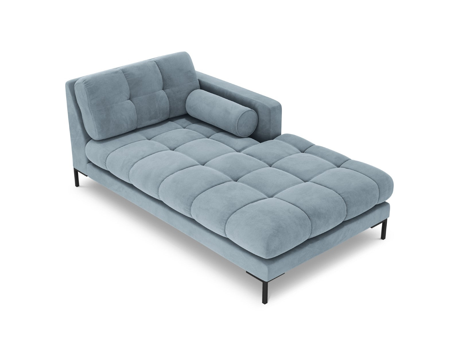 Cosmopolitan Design - Chaise longue destra "Bali" in velluto azzurro 
