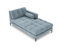 Cosmopolitan Design - Chaise longue destra "Bali" in velluto azzurro 