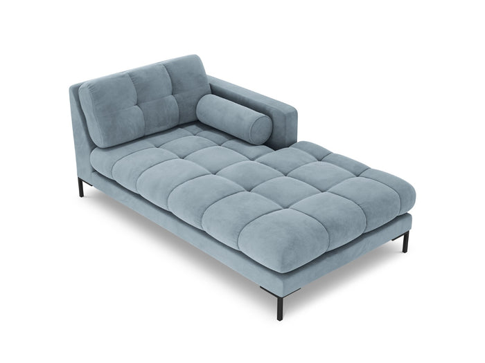 Cosmopolitan Design - Chaise longue destra "Bali" in velluto azzurro 