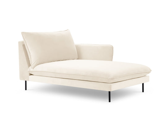 Cosmopolitan Design - Chaise longue destra "Vienna" in velluto beige chiaro 