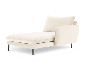 Cosmopolitan Design - Chaise longue destra "Vienna" in velluto beige chiaro 