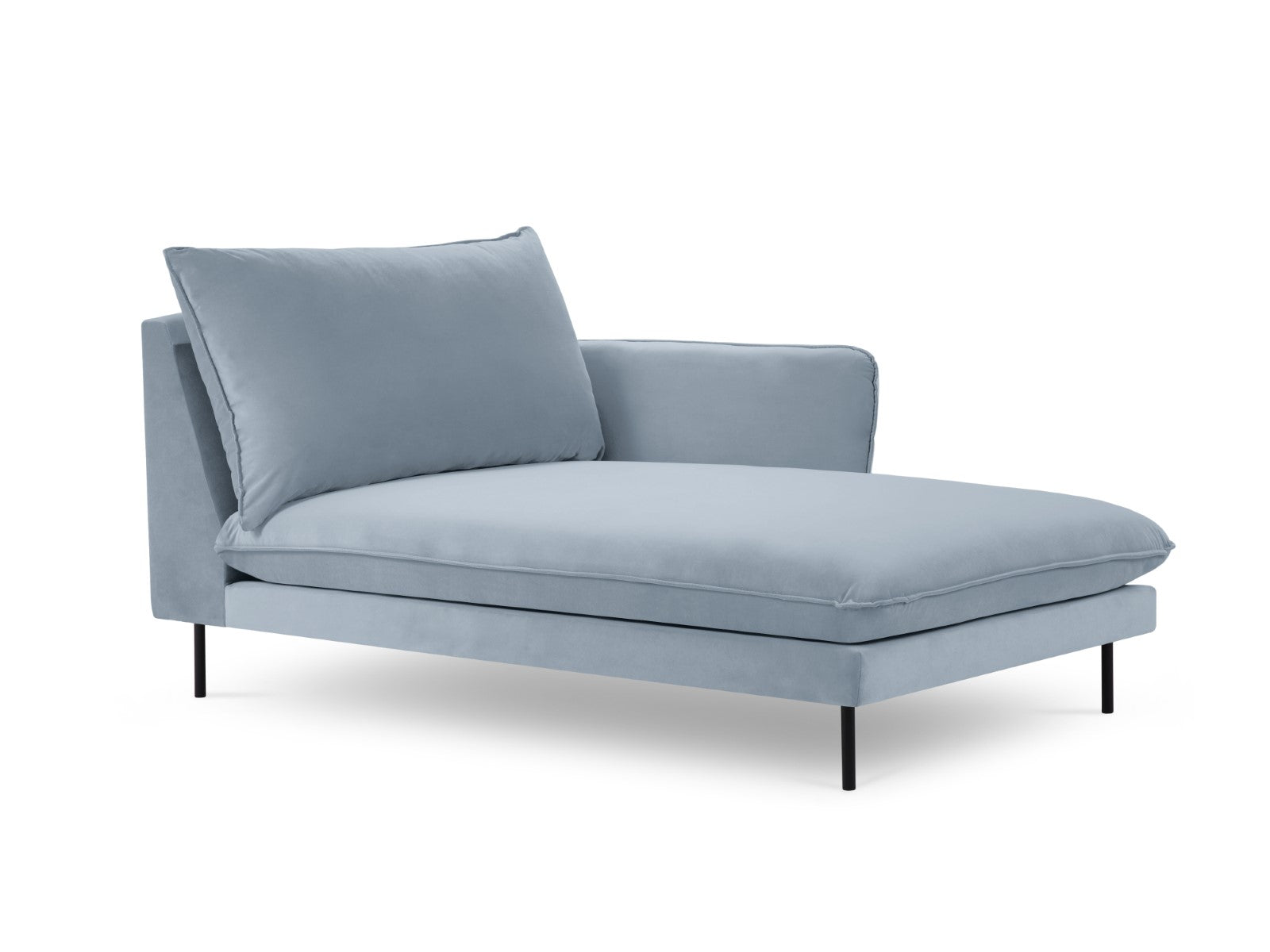 Cosmopolitan Design - Chaise longue destra "Vienna" in velluto azzurro 