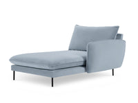 Cosmopolitan Design - Chaise longue destra "Vienna" in velluto azzurro 