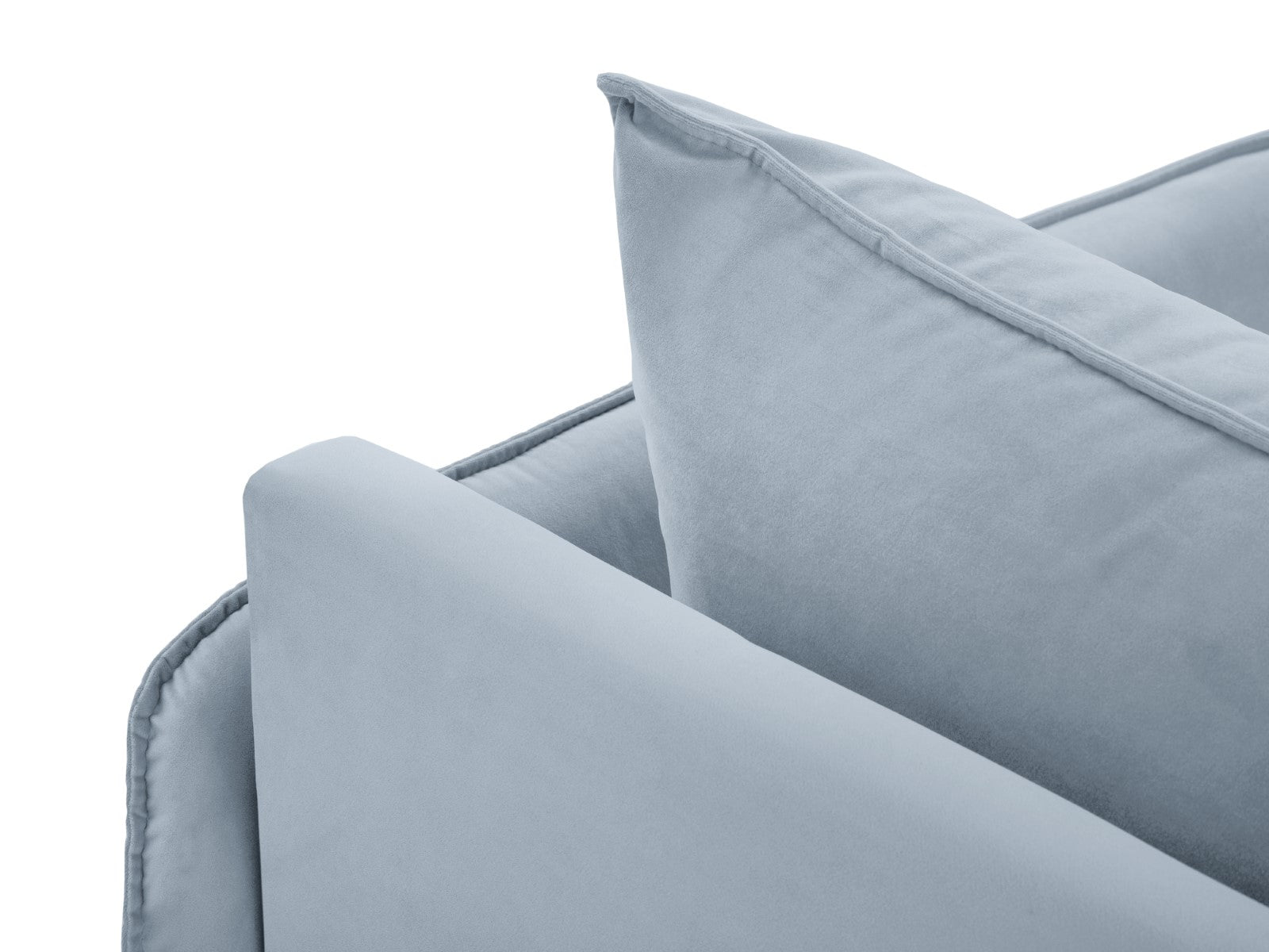 Cosmopolitan Design - Chaise longue destra "Vienna" in velluto azzurro 