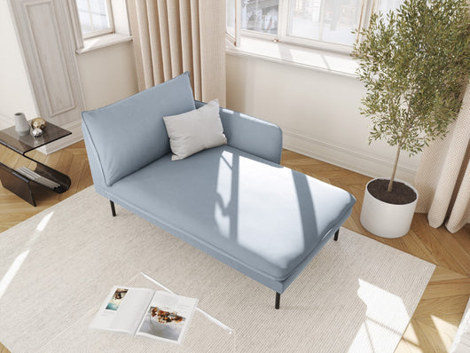 Cosmopolitan Design - Chaise longue destra "Vienna" in velluto azzurro 