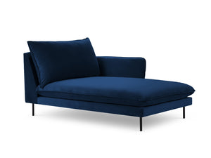 Cosmopolitan Design - Chaise longue destra "Vienna" in velluto blu reale 