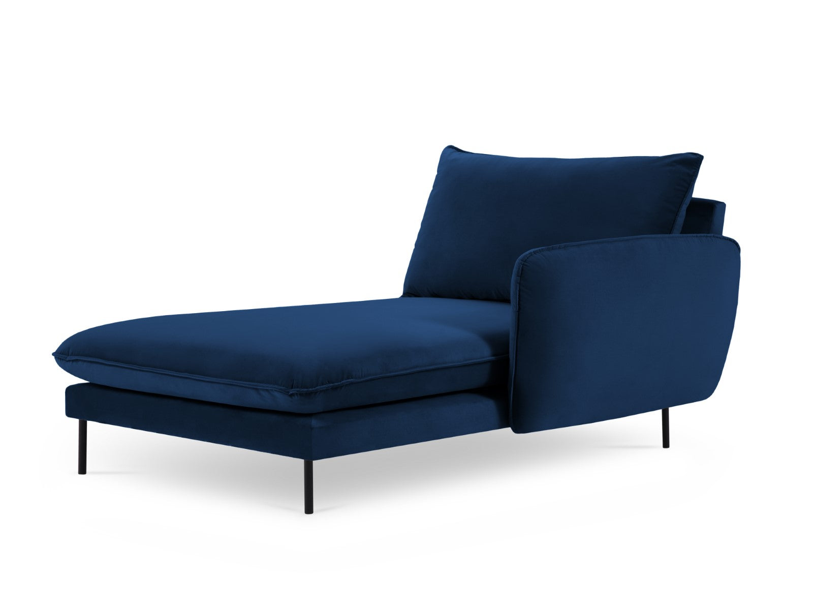 Cosmopolitan Design - Chaise longue destra "Vienna" in velluto blu reale 