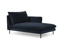 Cosmopolitan Design - Chaise longue destra "Vienna" in velluto blu scuro 