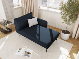 Cosmopolitan Design - Chaise longue destra "Vienna" in velluto blu scuro 