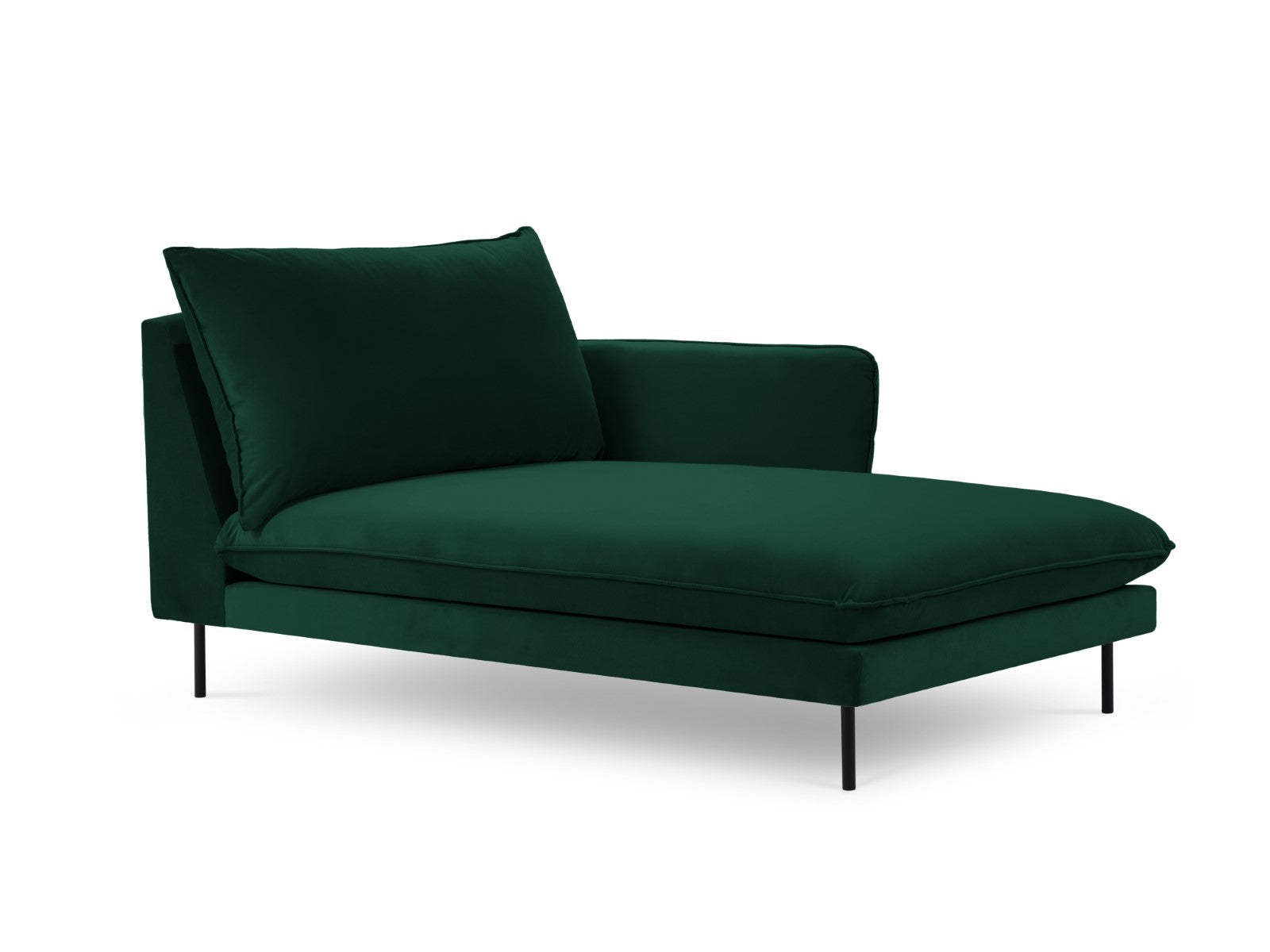 Cosmopolitan Design - Chaise longue destra "Vienna" in velluto verde bottiglia 