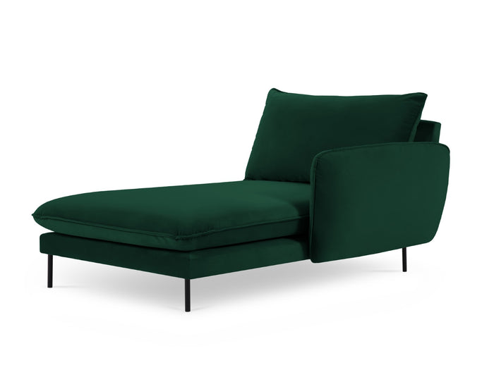 Cosmopolitan Design - Chaise longue destra "Vienna" in velluto verde bottiglia 