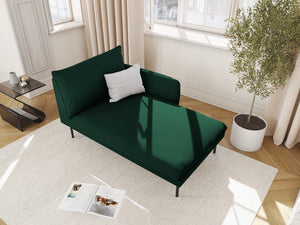 Cosmopolitan Design - Chaise longue destra "Vienna" in velluto verde bottiglia 