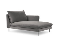 Cosmopolitan Design - Chaise longue destra "Vienna" in velluto grigio chiaro 