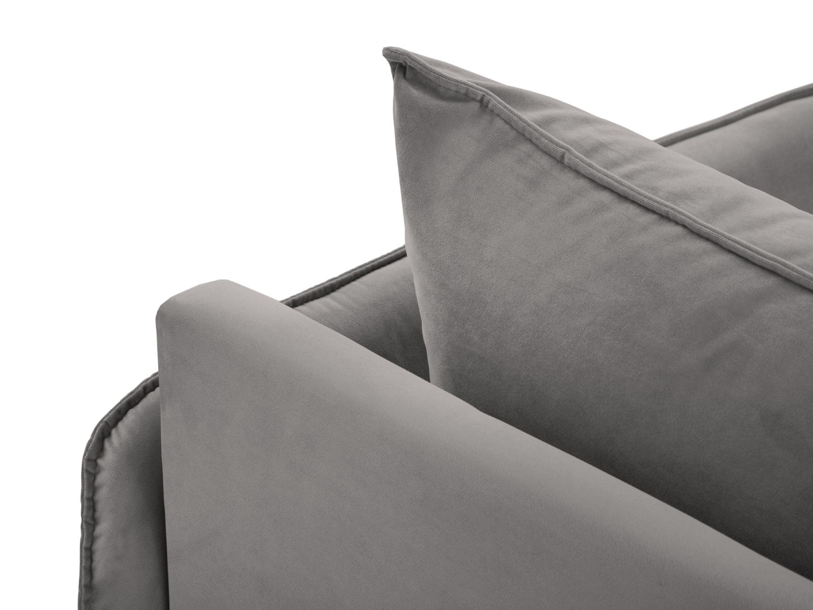 Cosmopolitan Design - Chaise longue destra "Vienna" in velluto grigio chiaro 