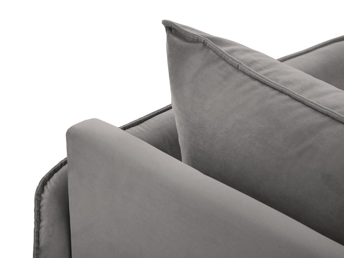 Cosmopolitan Design - Chaise longue destra "Vienna" in velluto grigio chiaro 