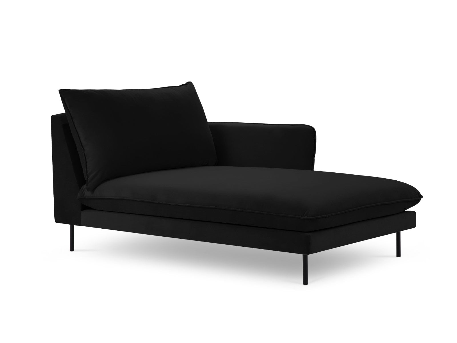 Cosmopolitan Design - Chaise longue destra "Vienna" in velluto nero 