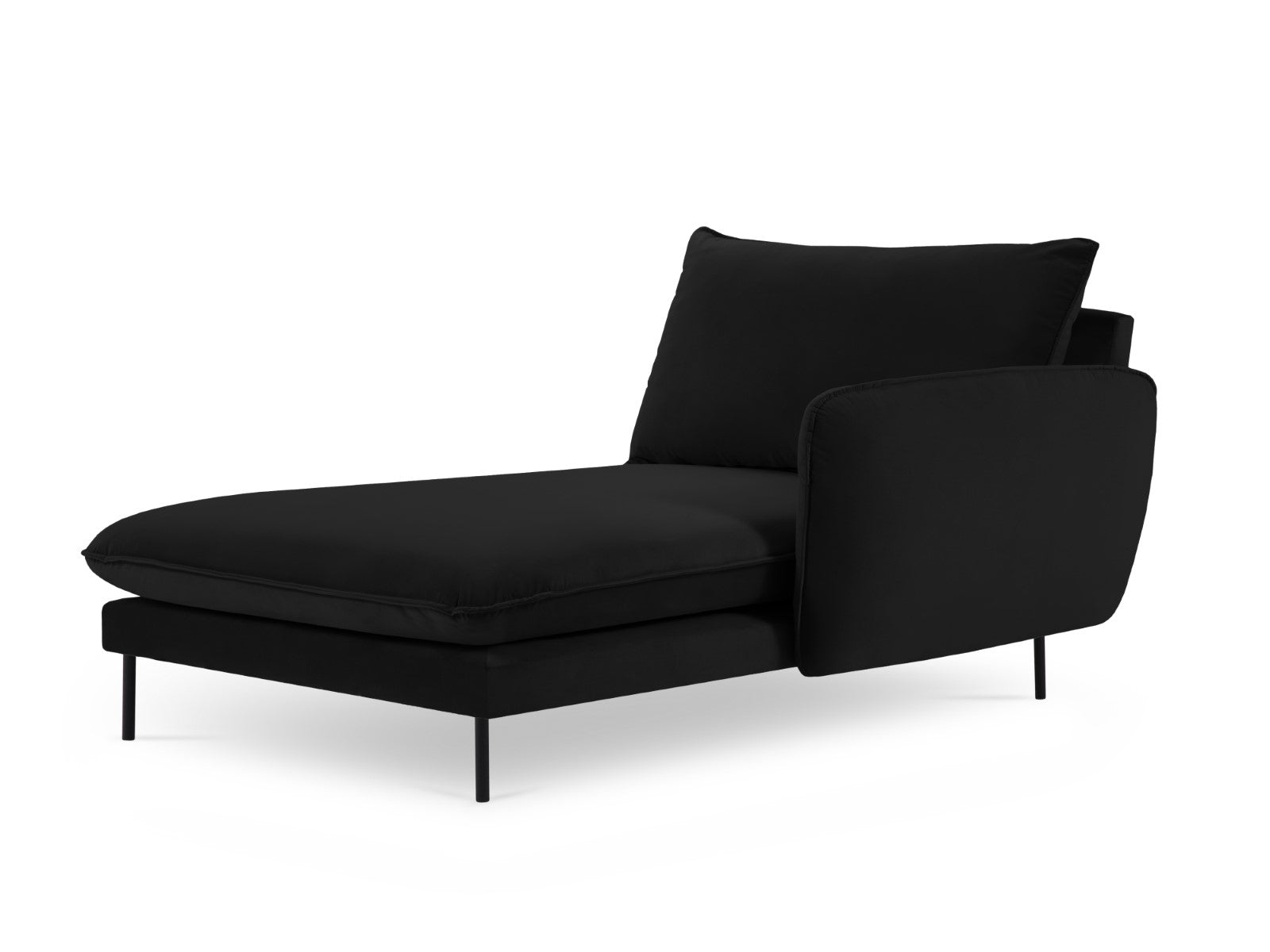 Cosmopolitan Design - Chaise longue destra "Vienna" in velluto nero 