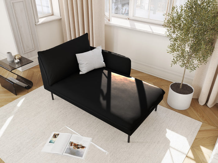 Cosmopolitan Design - Chaise longue destra "Vienna" in velluto nero 