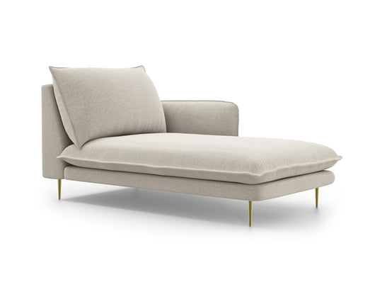 Cosmopolitan Design - Chaise longue destra "Vienna" in tessuto strutturato beige chiaro 