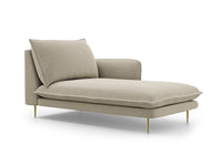 Cosmopolitan Design - Chaise longue destra "Vienna" in tessuto strutturato beige 