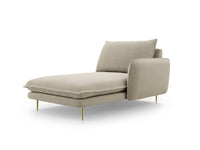 Cosmopolitan Design - Chaise longue destra "Vienna" in tessuto strutturato beige 