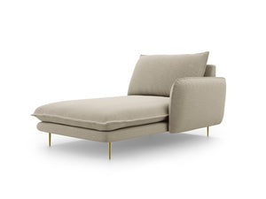 Cosmopolitan Design - Chaise longue destra "Vienna" in tessuto strutturato beige 