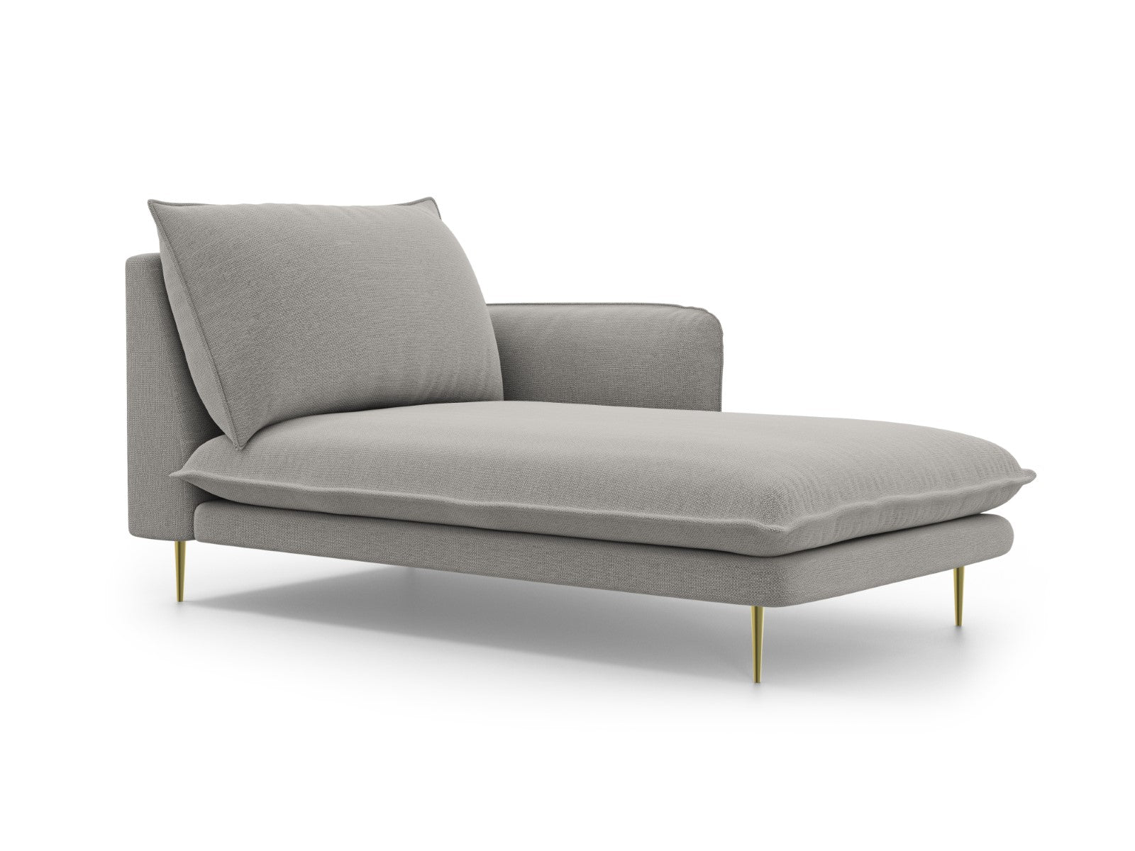 Cosmopolitan Design - Chaise longue destra "Vienna" in tessuto strutturato grigio chiaro 