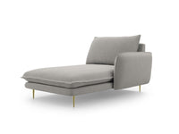 Cosmopolitan Design - Chaise longue destra "Vienna" in tessuto strutturato grigio chiaro 