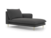Cosmopolitan Design - Chaise longue destra "Vienna" in tessuto strutturato grigio scuro 