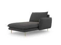 Cosmopolitan Design - Chaise longue destra "Vienna" in tessuto strutturato grigio scuro 