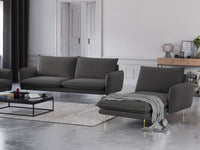 Cosmopolitan Design - Chaise longue destra "Vienna" in tessuto strutturato grigio scuro 