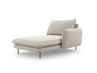 Cosmopolitan Design - Chaise longue destra "Vienna" in tessuto strutturato beige chiaro 