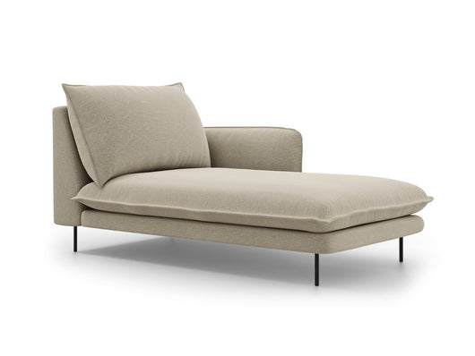 Cosmopolitan Design - Chaise longue destra "Vienna" in tessuto strutturato beige 