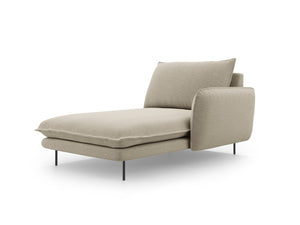 Cosmopolitan Design - Chaise longue destra "Vienna" in tessuto strutturato beige 