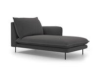 Cosmopolitan Design - Chaise longue destra "Vienna" in tessuto strutturato grigio scuro 