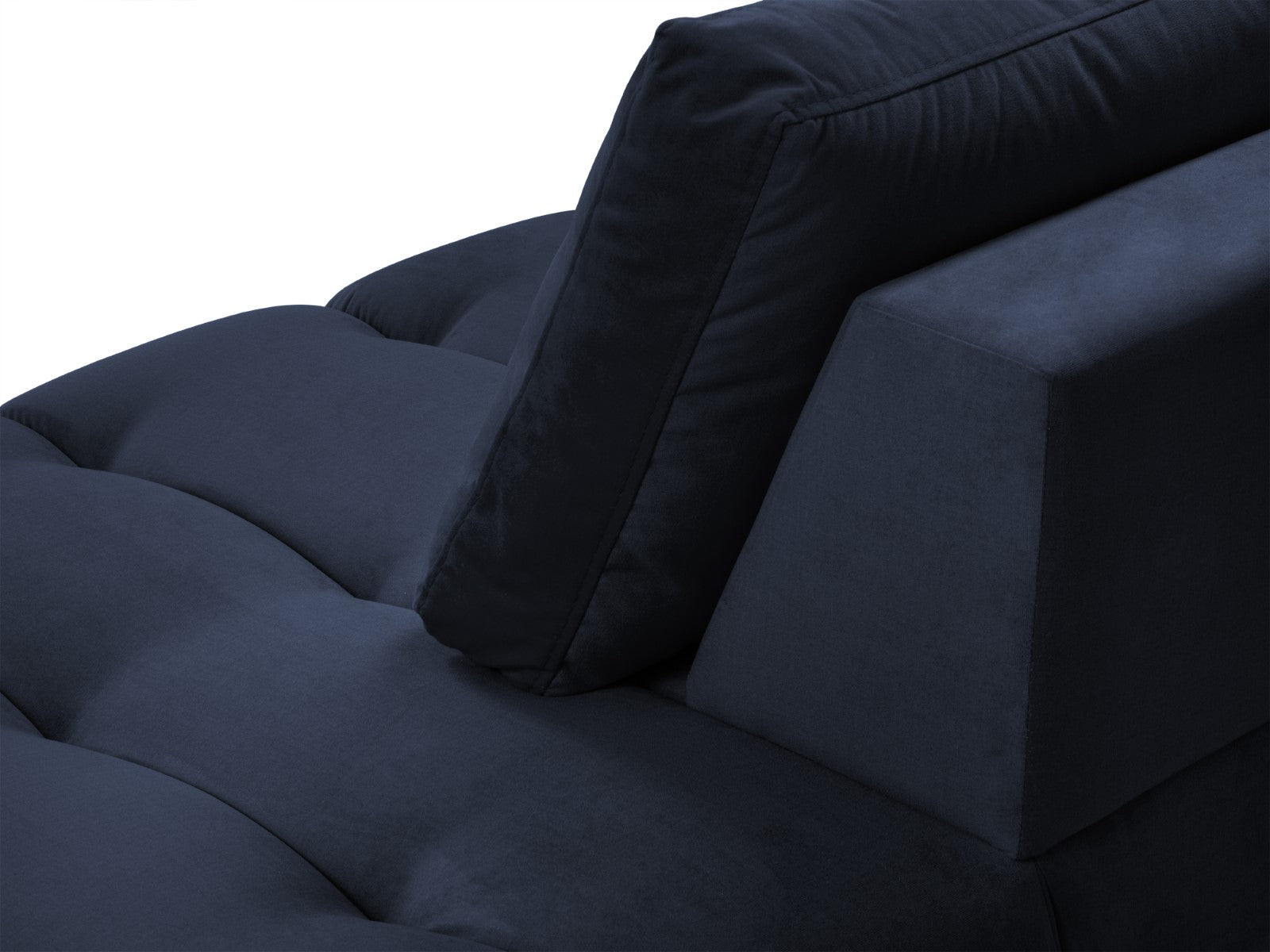 Cosmopolitan Design - Chaise longue destra "Hastings" 2 posti in velluto blu reale 