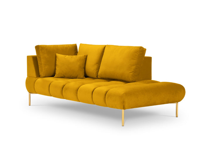 Cosmopolitan Design - Chaise longue destra "Hastings" 2 posti in velluto giallo 