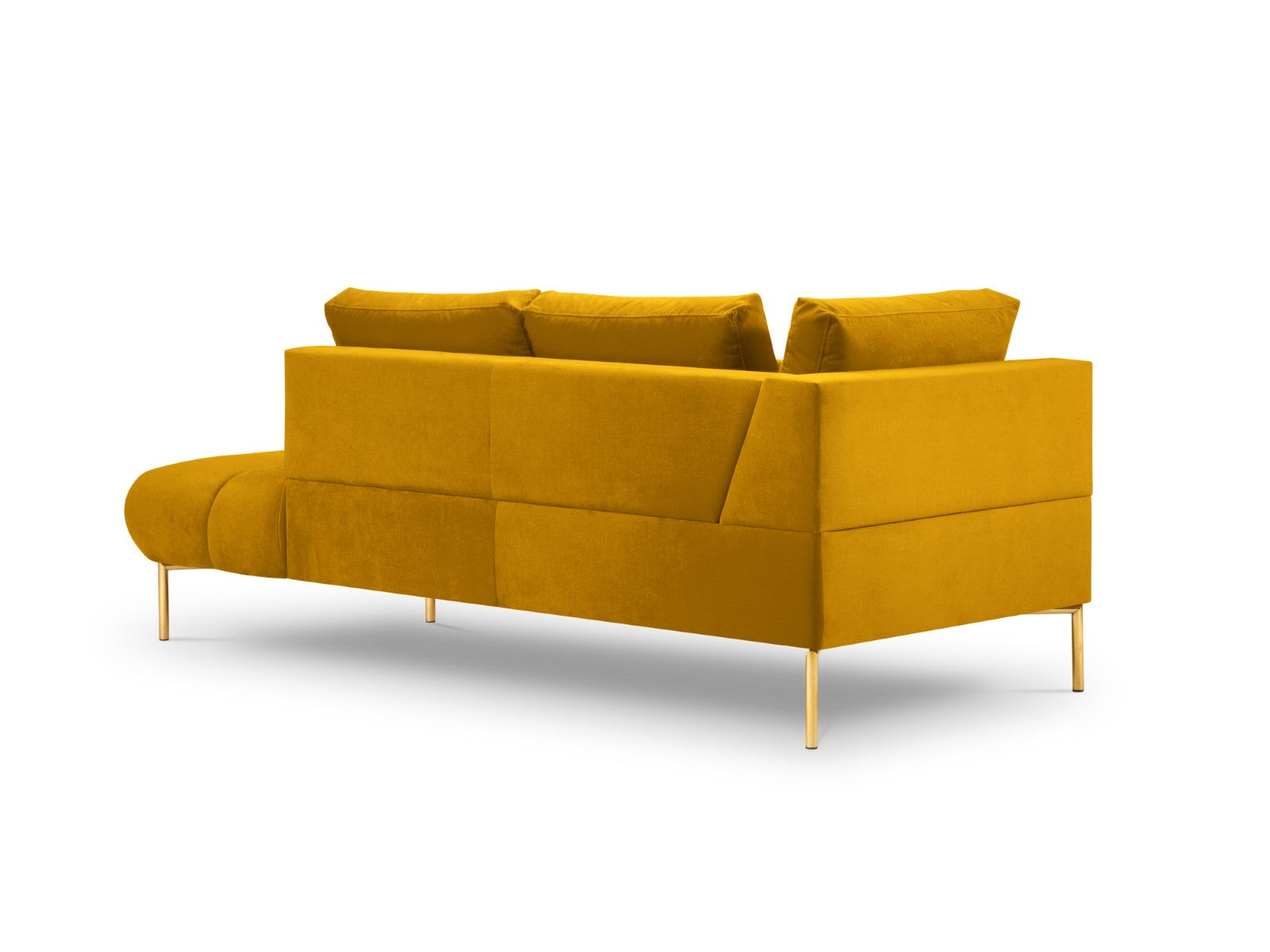 Cosmopolitan Design - Chaise longue destra "Hastings" 2 posti in velluto giallo 