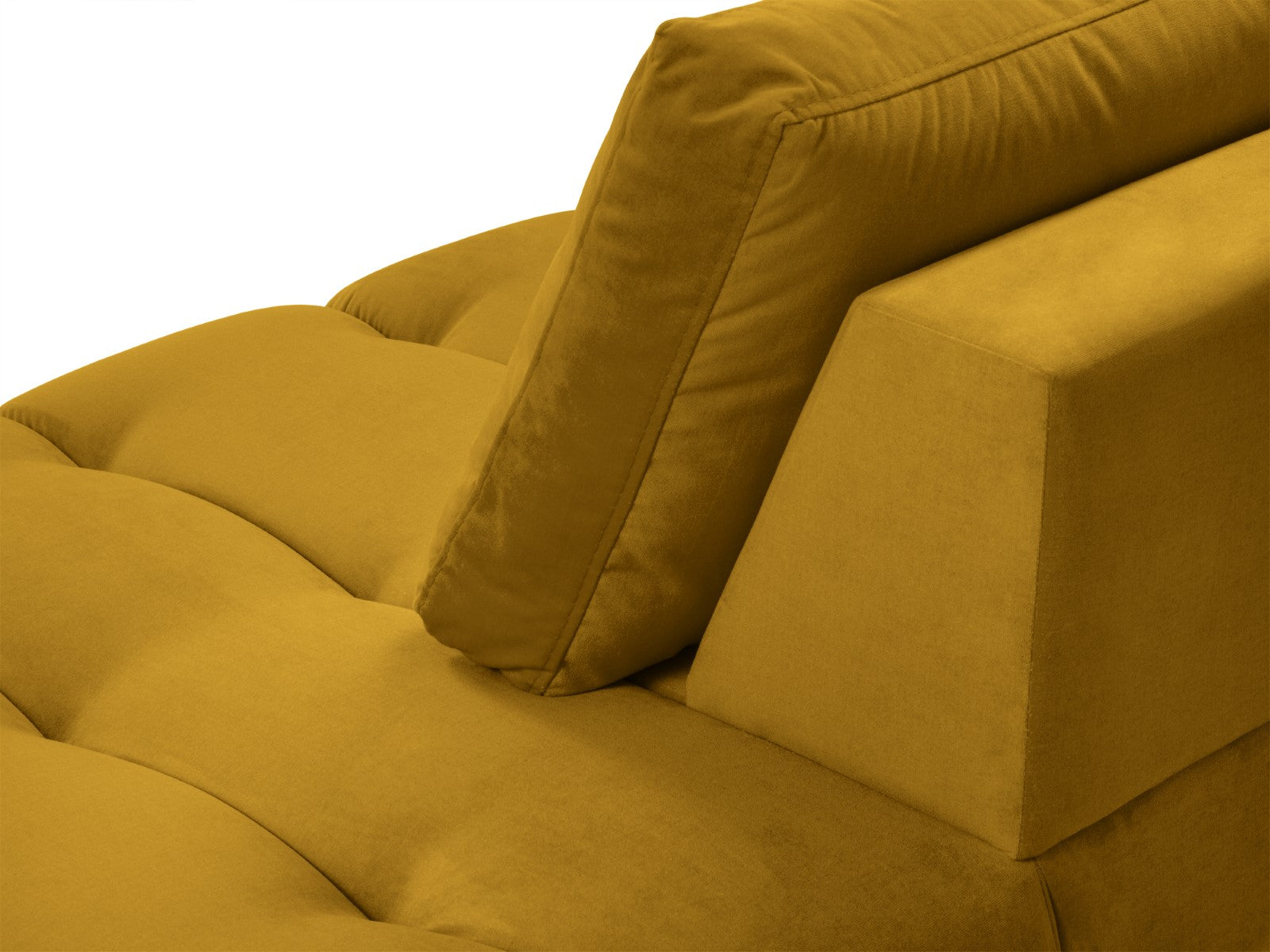 Cosmopolitan Design - Chaise longue destra "Hastings" 2 posti in velluto giallo 