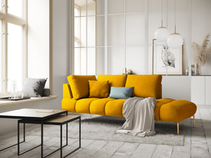 Cosmopolitan Design - Chaise longue destra "Hastings" 2 posti in velluto giallo 