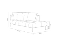 Cosmopolitan Design - Chaise longue destra "Hastings" 2 posti in velluto giallo 