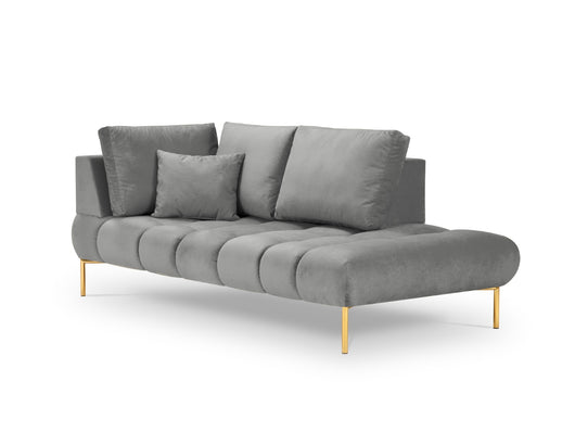 Cosmopolitan Design - Chaise longue destra "Hastings" 2 posti in velluto grigio 