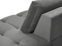 Cosmopolitan Design - Chaise longue destra "Hastings" 2 posti in velluto grigio 